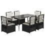 7-piece garden dining set with black synthetic rattan cushions by , Garden sets - Ref: Foro24-3262961, Price: 690,26 €, Disco...