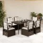 Set comedor de jardín 7 pzas con cojines ratán sintético marrón de , Conjuntos de jardín - Ref: Foro24-3262975, Precio: 683,6...