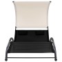 Doppel-Sonnenliege mit schwarzer Textilene-Markise von vidaXL, Liegen - Ref: Foro24-310543, Preis: 233,57 €, Rabatt: %