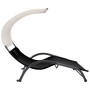 Tumbona doble con toldo textilene negra de vidaXL, Tumbonas - Ref: Foro24-310543, Precio: 242,11 €, Descuento: %
