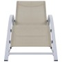 Tumbonas con mesita 2 unidades aluminio color crema de vidaXL, Tumbonas - Ref: Foro24-310536, Precio: 218,36 €, Descuento: %