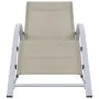 Tumbonas con mesita 2 unidades aluminio color crema de vidaXL, Tumbonas - Ref: Foro24-310536, Precio: 214,18 €, Descuento: %