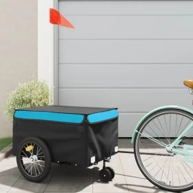 Bicycle trailer, black and blue, 45 kg, made of iron. by , Bicycle trailers - Ref: Foro24-94107, Price: 96,96 €, Discount: %