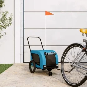 Bicycle pet trailer, iron frame, Oxford fabric in blue and black. by , pet strollers - Ref: Foro24-94016, Price: 106,93 €, Di...