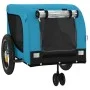 Bicycle pet trailer, iron frame, Oxford fabric in blue and black. by , pet strollers - Ref: Foro24-94016, Price: 106,93 €, Di...