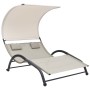 Tumbona doble con toldo textilene color crema by vidaXL, Loungers - Ref: Foro24-310544, Price: 255,50 €, Discount: %