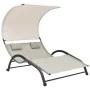 Tumbona doble con toldo textilene color crema by vidaXL, Loungers - Ref: Foro24-310544, Price: 251,47 €, Discount: %