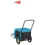 Bicycle pet trailer, iron frame, Oxford fabric in blue and black. by , pet strollers - Ref: Foro24-94016, Price: 106,93 €, Di...
