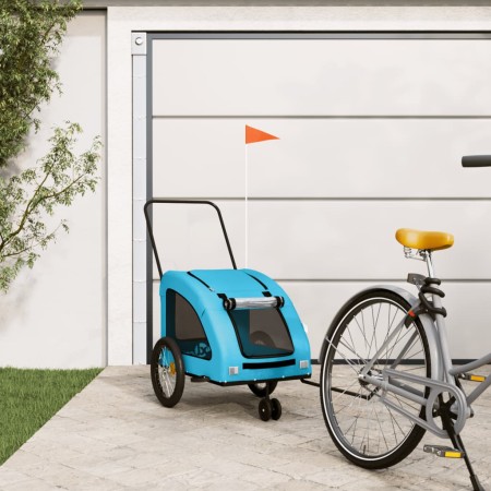Remolque de bicicleta mascotas hierro tela Oxford azul de , Cochecitos para mascotas - Ref: Foro24-93988, Precio: 124,81 €, D...