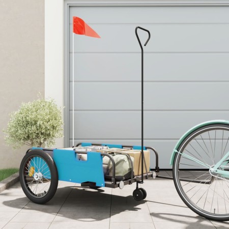 Bicycle trailer made of Oxford fabric and blue and black iron. by , Bicycle trailers - Ref: Foro24-94198, Price: 103,24 €, Di...