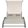 Tumbona doble con toldo textilene color crema by vidaXL, Loungers - Ref: Foro24-310544, Price: 255,50 €, Discount: %