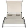 Tumbona doble con toldo textilene color crema by vidaXL, Loungers - Ref: Foro24-310544, Price: 251,47 €, Discount: %
