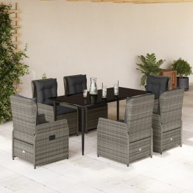 Garden dining set 7 pieces and gray synthetic rattan cushions by , Garden sets - Ref: Foro24-3262858, Price: 992,55 €, Discou...