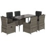 Garden dining set 7 pieces and gray synthetic rattan cushions by , Garden sets - Ref: Foro24-3262858, Price: 992,55 €, Discou...