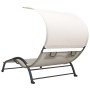 Tumbona doble con toldo textilene color crema by vidaXL, Loungers - Ref: Foro24-310544, Price: 255,50 €, Discount: %