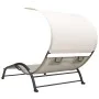 Tumbona doble con toldo textilene color crema by vidaXL, Loungers - Ref: Foro24-310544, Price: 251,47 €, Discount: %