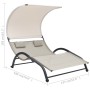 Tumbona doble con toldo textilene color crema by vidaXL, Loungers - Ref: Foro24-310544, Price: 255,50 €, Discount: %