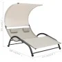 Tumbona doble con toldo textilene color crema by vidaXL, Loungers - Ref: Foro24-310544, Price: 251,47 €, Discount: %