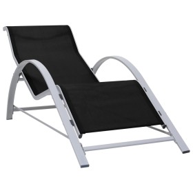 Black textilene and aluminum lounger by vidaXL, Loungers - Ref: Foro24-310533, Price: 102,66 €, Discount: %