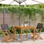 Gartensessel 2 Stück Massivholz Akazie und PE-Rattan Schwarz von , Gartenstühle - Ref: Foro24-367663, Preis: 130,52 €, Rabatt: %