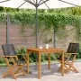Sillas de jardín 2 uds madera maciza de acacia y ratán PE negro de , Sillas de jardín - Ref: Foro24-367663, Precio: 127,73 €,...