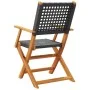 Gartensessel 2 Stück Massivholz Akazie und PE-Rattan Schwarz von , Gartenstühle - Ref: Foro24-367663, Preis: 127,73 €, Rabatt: %