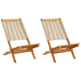 Garden chairs 2 units solid acacia wood polypropylene beige by , Garden chairs - Ref: Foro24-367689, Price: 125,44 €, Discoun...