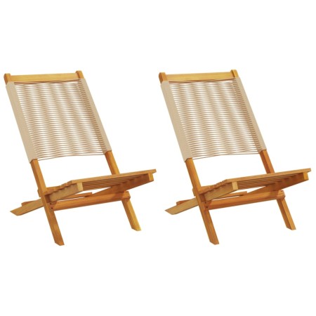 Garden chairs 2 units solid acacia wood polypropylene beige by , Garden chairs - Ref: Foro24-367689, Price: 128,27 €, Discoun...