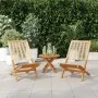 Garden chairs 2 units solid acacia wood polypropylene beige by , Garden chairs - Ref: Foro24-367689, Price: 125,71 €, Discoun...