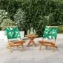 Garden chairs 2 units acacia wood and leaf print fabric by , Garden chairs - Ref: Foro24-367694, Price: 112,40 €, Discount: %