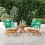 Gartenstühle 2 Stück aus Akazienholz und Stoff mit Blattmuster von , Gartenstühle - Ref: Foro24-367694, Preis: 114,54 €, Raba...