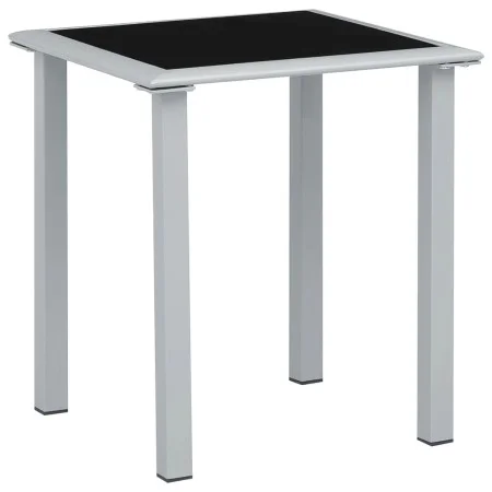 Garden table made of black and silver steel and glass, measuring 41x41x45 cm. by vidaXL, Garden tables - Ref: Foro24-310541, ...
