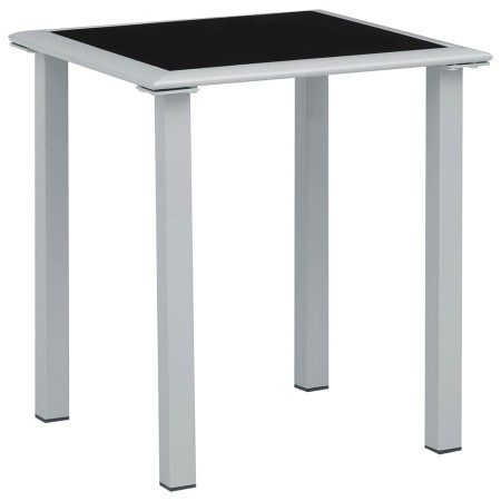 Mesa de jardín acero y vidrio negro y plateado 41x41x45 cm de vidaXL, Mesas de jardín - Ref: Foro24-310541, Precio: 35,62 €, ...