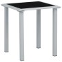 Mesa de jardín acero y vidrio negro y plateado 41x41x45 cm de vidaXL, Mesas de jardín - Ref: Foro24-310541, Precio: 35,62 €, ...