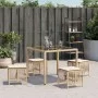 Garden stools with cushions 4 pcs PE rattan beige 41x41x36cm by , Outdoor ottomans - Ref: Foro24-365059, Price: 98,13 €, Disc...