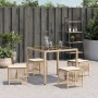 Gartenhocker mit Kissen 4 Stück PE-Rattan beige 41x41x36cm von , Hocker für den Außenbereich - Ref: Foro24-365059, Preis: 100...