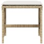 Gartenhocker mit Kissen 4 Stück PE-Rattan beige 41x41x36cm von , Hocker für den Außenbereich - Ref: Foro24-365059, Preis: 100...