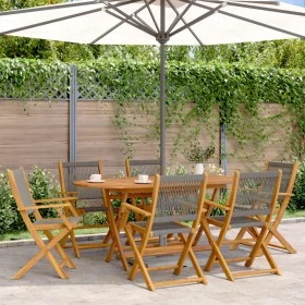 7-piece garden dining set made of solid gray polypropylene wood. by , Garden sets - Ref: Foro24-3281710, Price: 568,25 €, Dis...