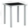 Garden table made of black and silver steel and glass, measuring 41x41x45 cm. by vidaXL, Garden tables - Ref: Foro24-310541, ...