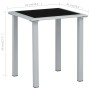Mesa de jardín acero y vidrio negro y plateado 41x41x45 cm de vidaXL, Mesas de jardín - Ref: Foro24-310541, Precio: 35,62 €, ...