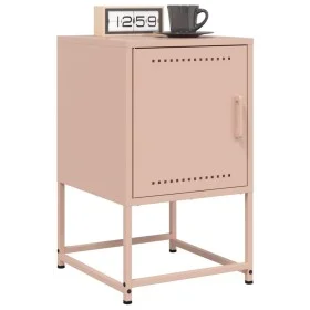 Bedside tables 2 units pink steel 36x39x60.5 cm by , Nightstands - Ref: Foro24-846449, Price: 69,25 €, Discount: %