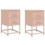 Mesitas de noche 2 unidades acero rosa 36x39x60,5 cm de , Mesitas de noche - Ref: Foro24-846461, Precio: 94,23 €, Descuento: %