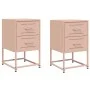 Mesitas de noche 2 unidades acero rosa 36x39x60,5 cm de , Mesitas de noche - Ref: Foro24-846461, Precio: 93,40 €, Descuento: %