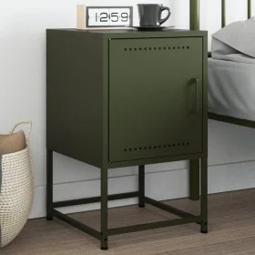 Bedside table in olive green steel, 36x39x60.5 cm by , Nightstands - Ref: Foro24-846454, Price: 41,64 €, Discount: %