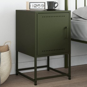 Mesita de noche acero verde oliva 36x39x60,5 cm de , Mesitas de noche - Ref: Foro24-846454, Precio: 42,01 €, Descuento: %