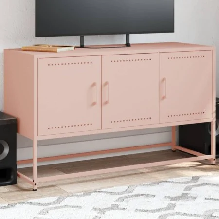 Steel TV stand in pink, 100.5x39x60.5 cm by , TV Furniture - Ref: Foro24-846477, Price: 113,49 €, Discount: %