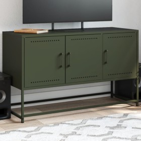 Mueble para TV de acero verde oliva 100,5x39x60,5 cm de , Muebles TV - Ref: Foro24-846480, Precio: 103,93 €, Descuento: %