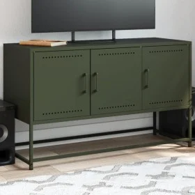 TV stand in olive green steel, 100.5x39x60.5 cm by , TV Furniture - Ref: Foro24-846480, Price: 102,58 €, Discount: %