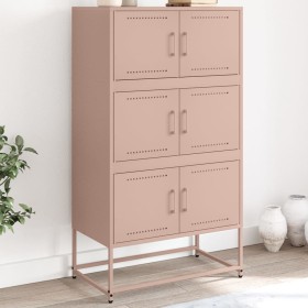 Aparador de acero rosa 68,5x38,5x123,5 cm de , Aparadores - Ref: Foro24-846489, Precio: 152,12 €, Descuento: %