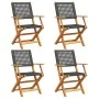 Faltbare Gartenstühle, 6 Stück Massivholz und schwarzes PE-Rattan von , Gartenstühle - Ref: Foro24-3214556, Preis: 253,12 €, ...